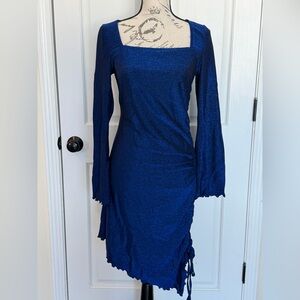 Cupshe Blue Long Sleeve Dress